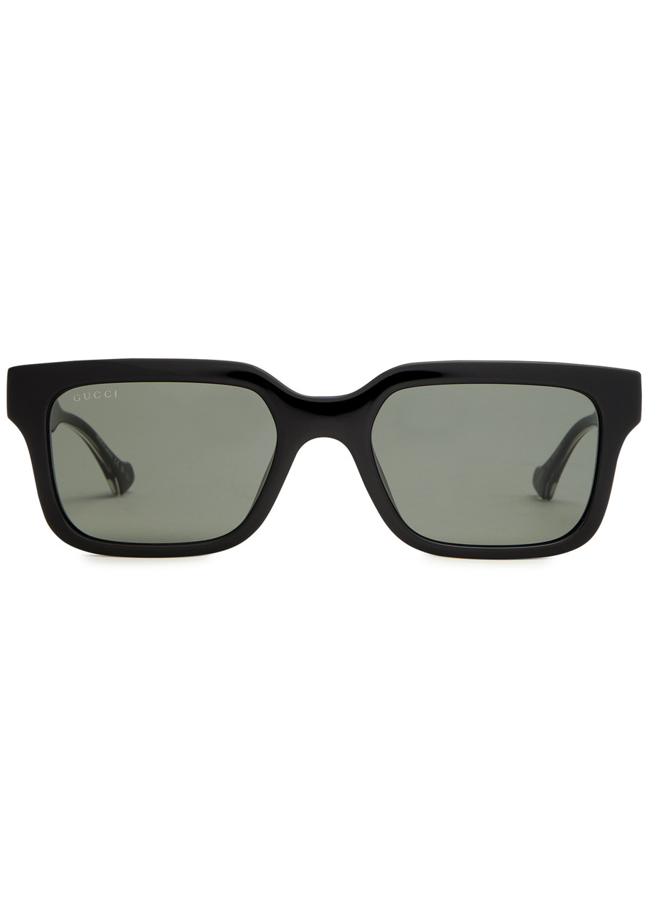  Gucci Rectangle-frame Sunglasses - Black - One Size 