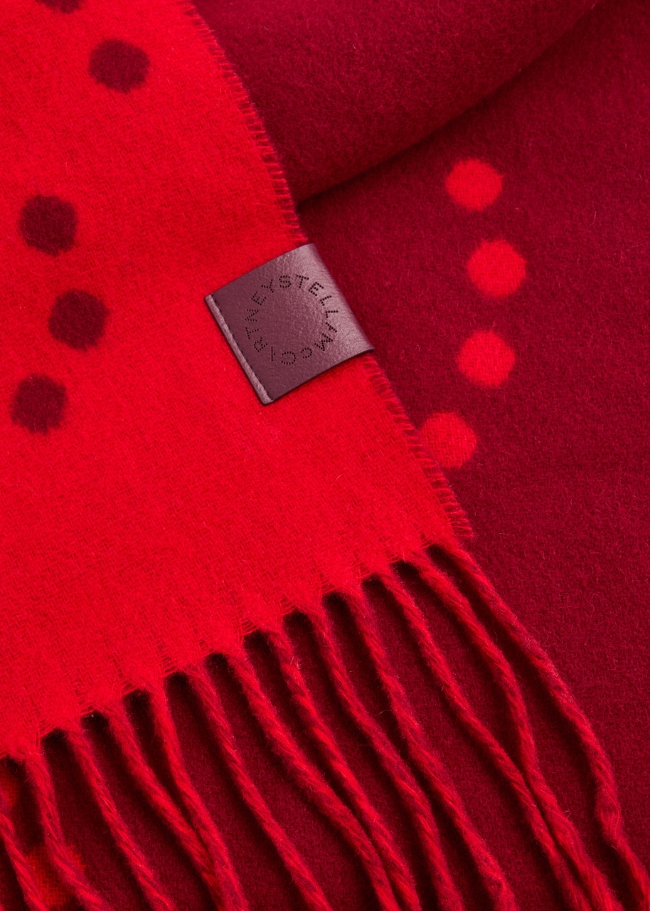  Stella Mccartney Logo-intarsia Reversible Wool Scarf - Red - One Size 