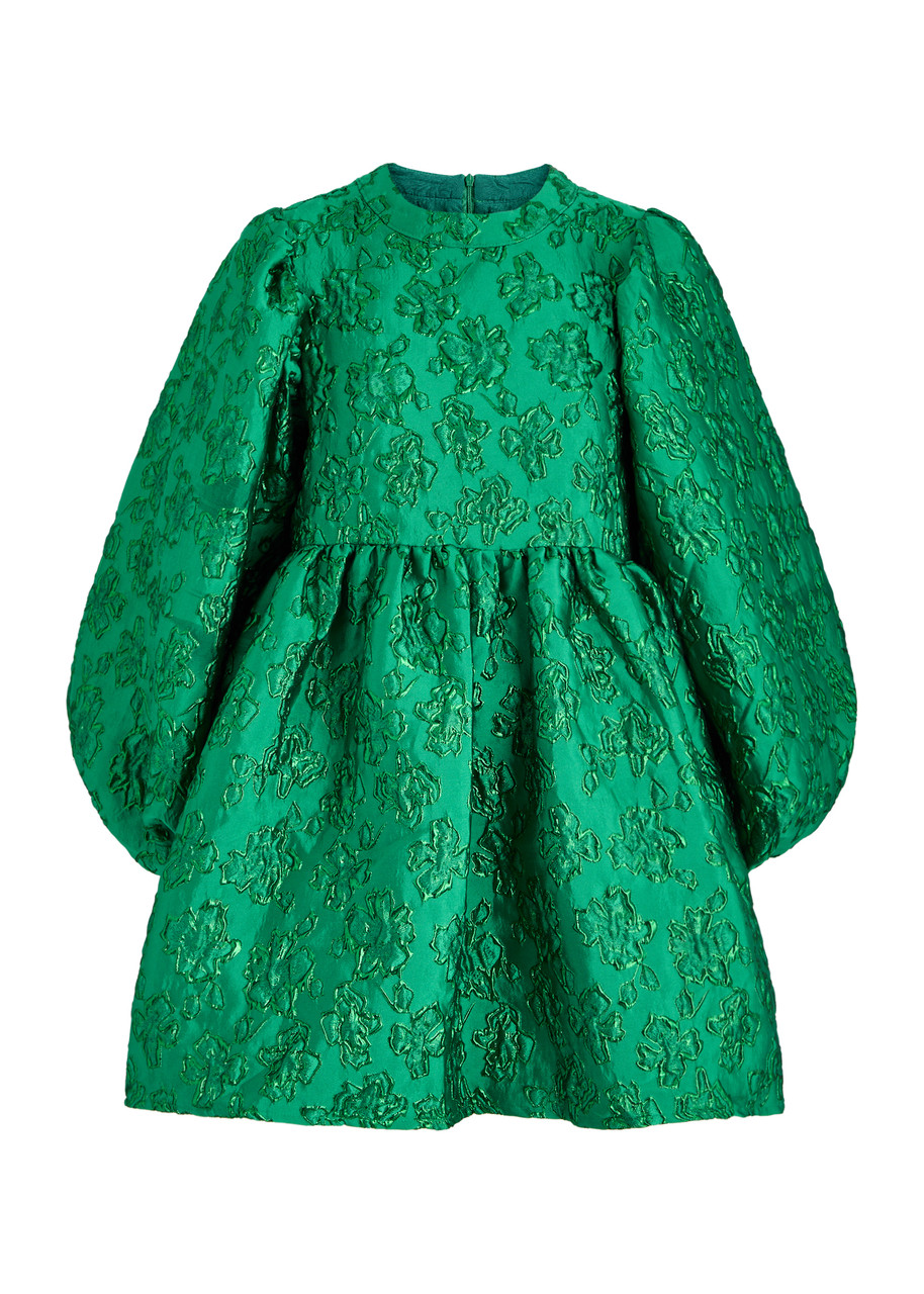 Sister Jane Storybook Metallic Cloqué Mini Dress - Green