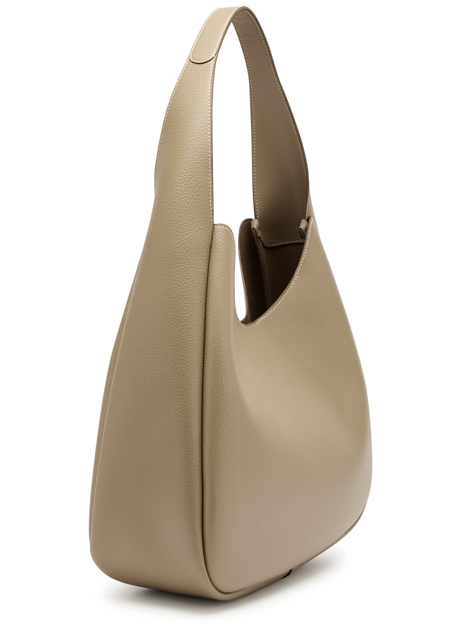 Stella Mccartney Stella Logo Grained Faux-leather Tote Bag In Taupe