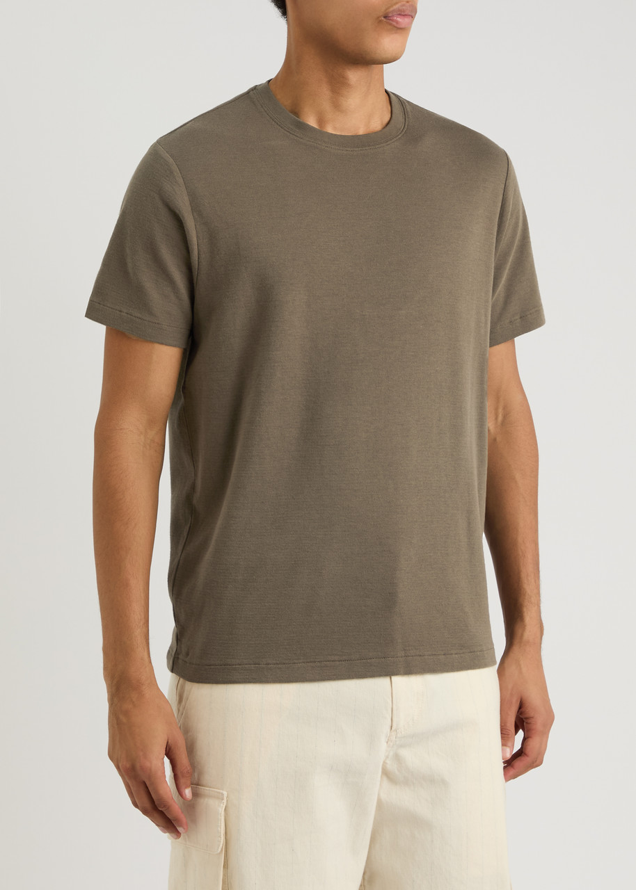 Frame Duo Fold Cotton T-shirt In Green