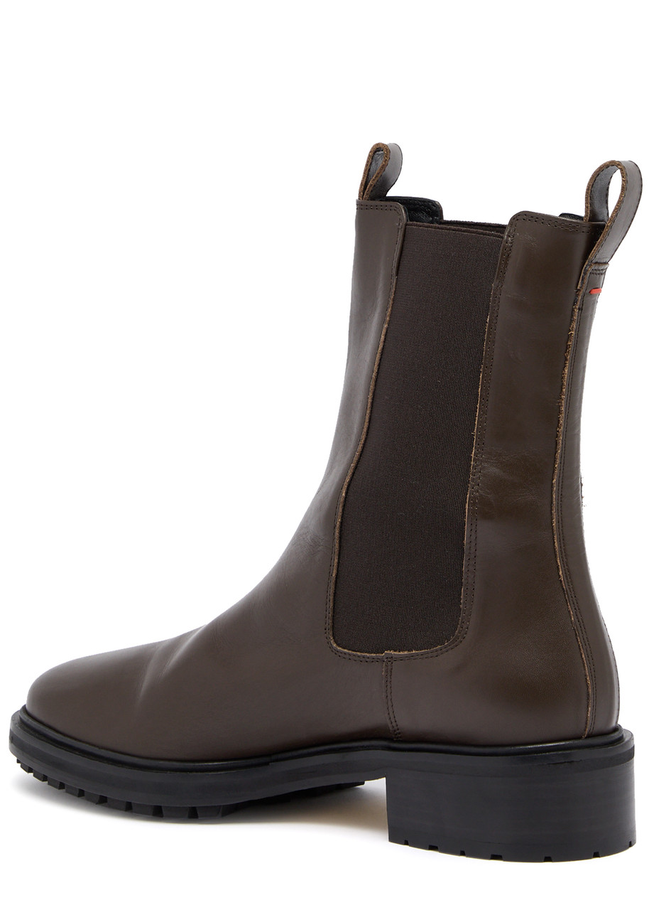 Aeyde Jack Leather Chelsea Boots In Brown