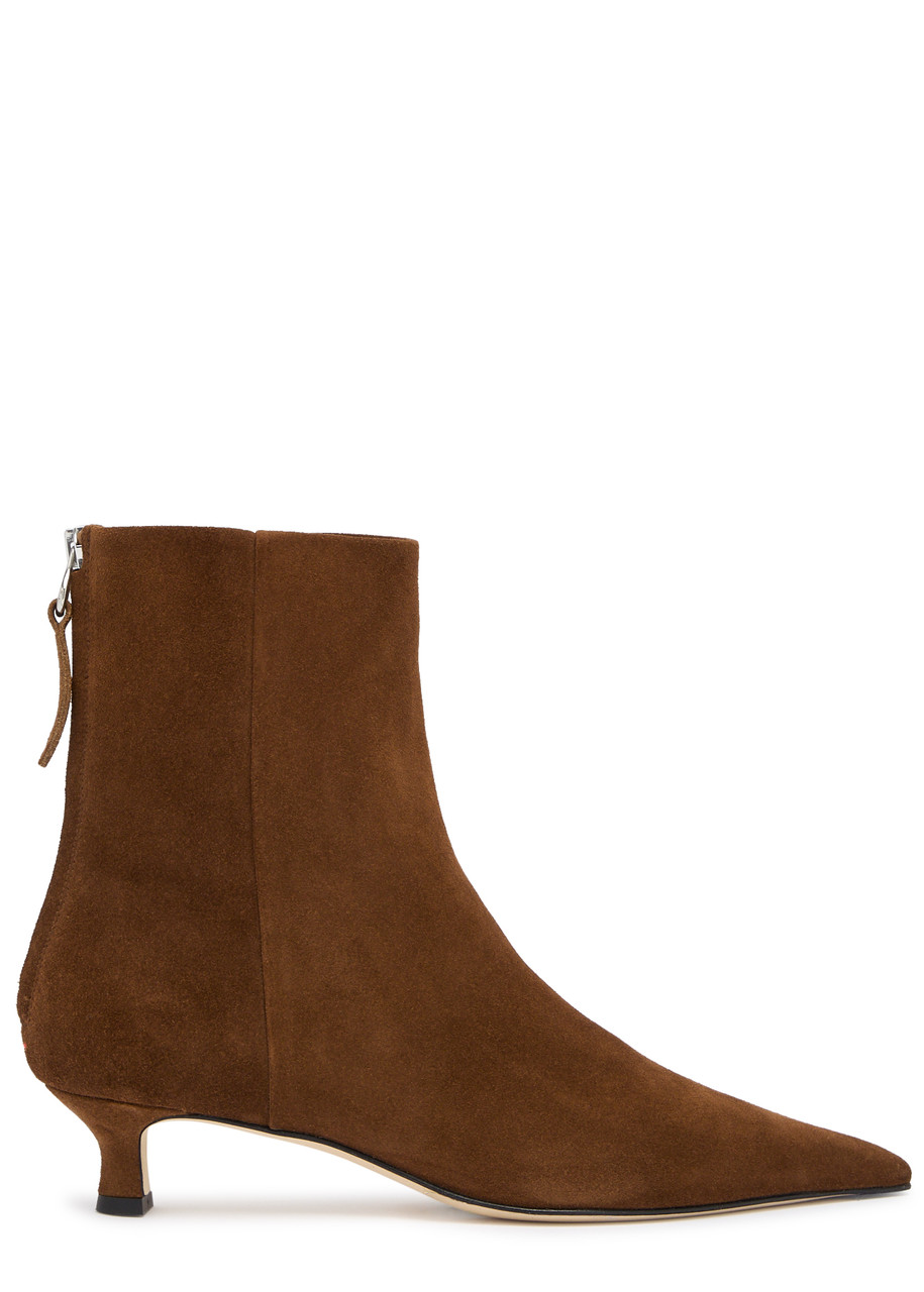 Aeyde Brown Zoe Suede Ankle Boots In Brown