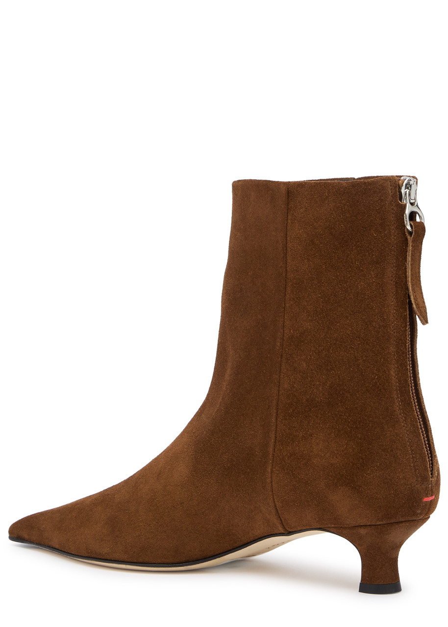 Aeyde Brown Zoe Suede Ankle Boots In Brown