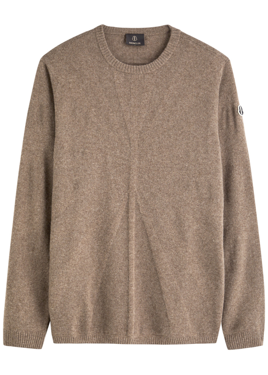 Rick Owens X Moncler Jumbo Round-neck Wool-blend Jumper - Taupe - L