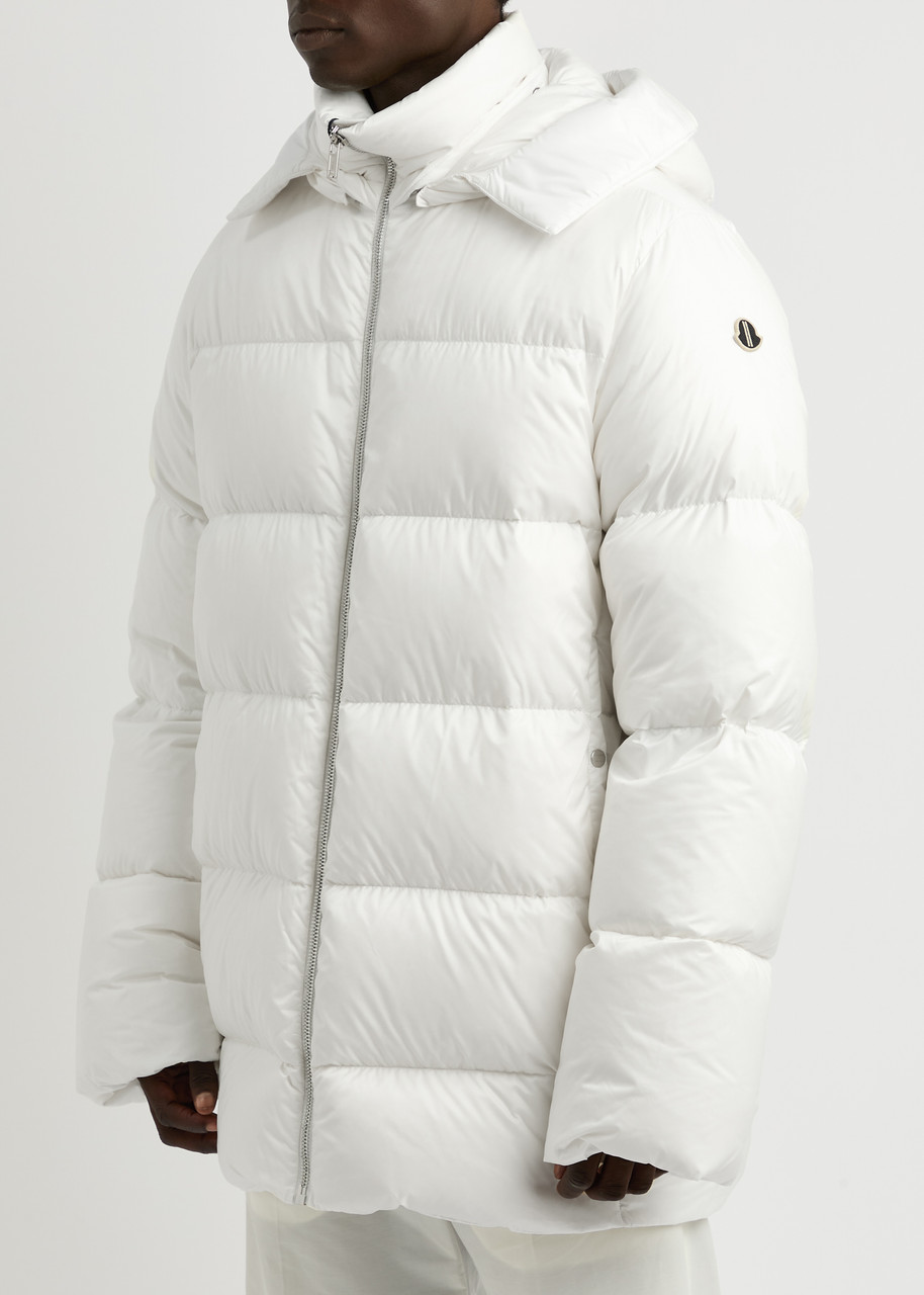 Rick Owens X Moncler Cyclopic Quilted Shell Coat In White
