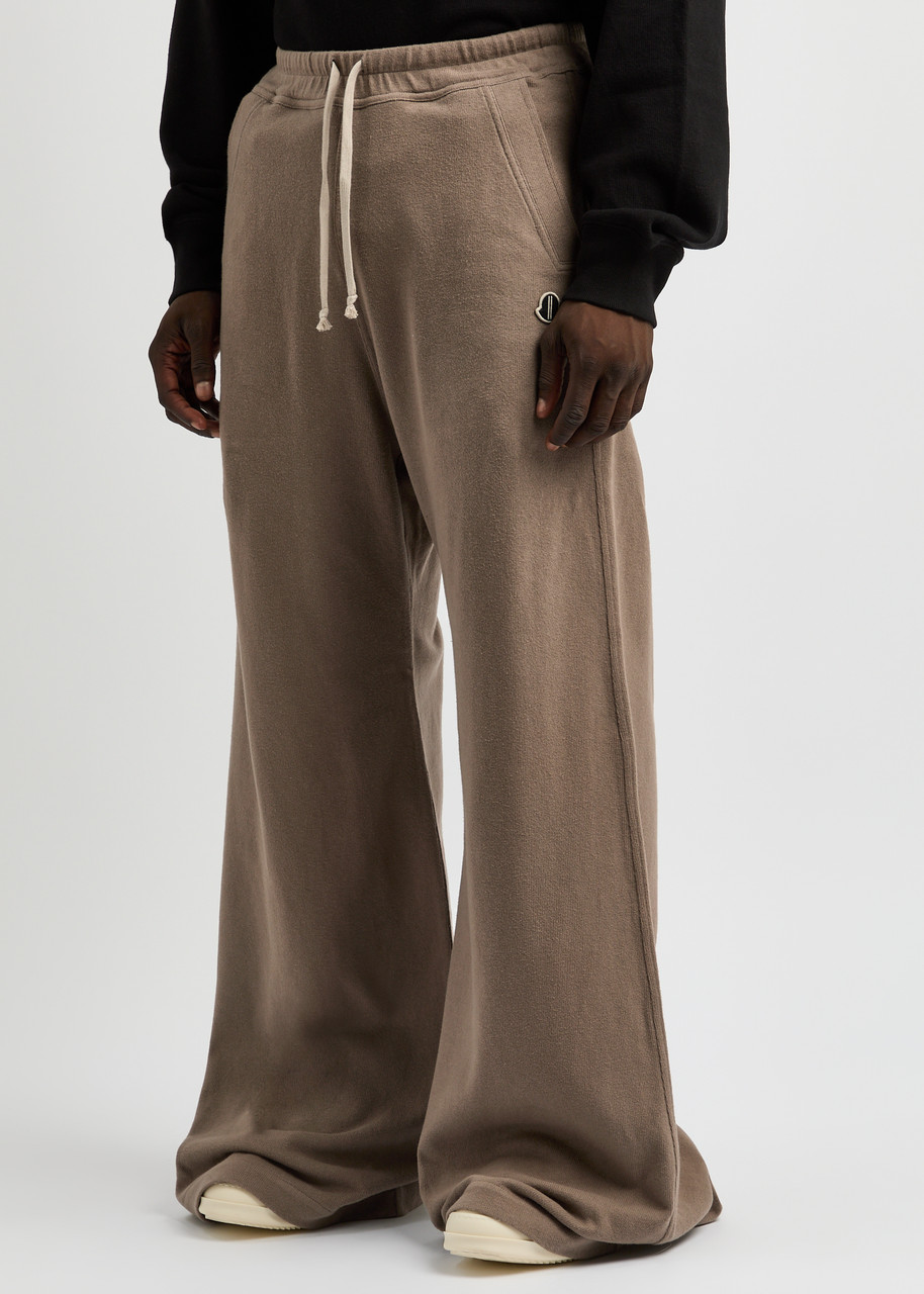 Rick Owens X Moncler Belas Wide-leg Cotton Sweatpants In Taupe