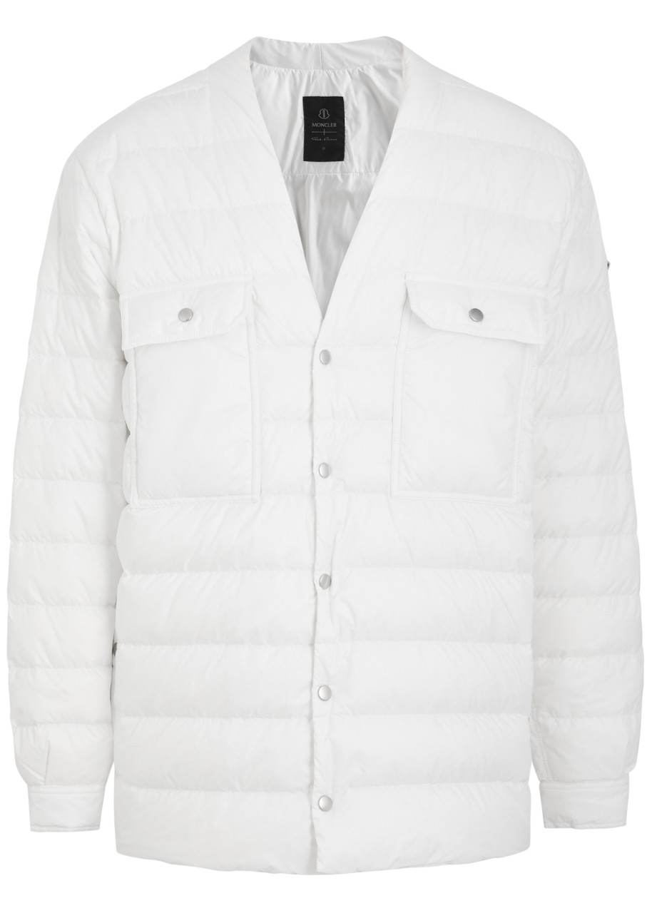 Rick Owens X Moncler Outershirt Quilted Shell Jacket In White