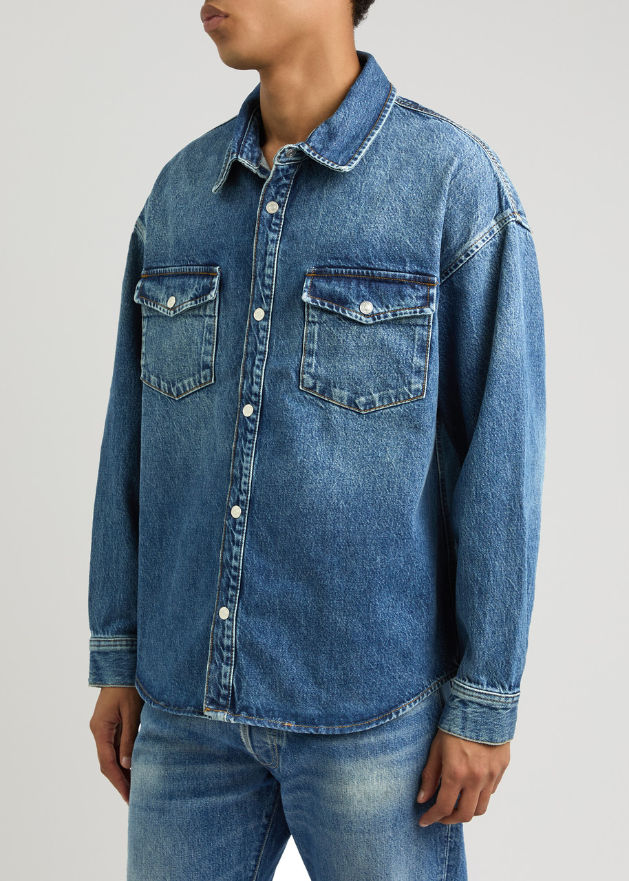  Frame Faded Denim Overshirt - Blue - S 
