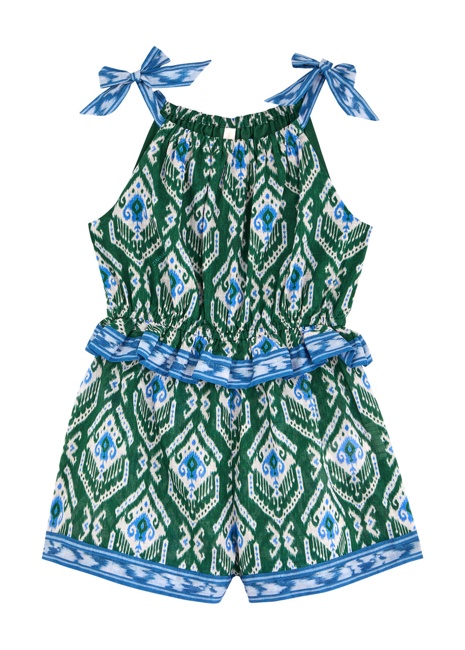 Zimmermann Kids Wylie Printed Cotton Playsuit - Green