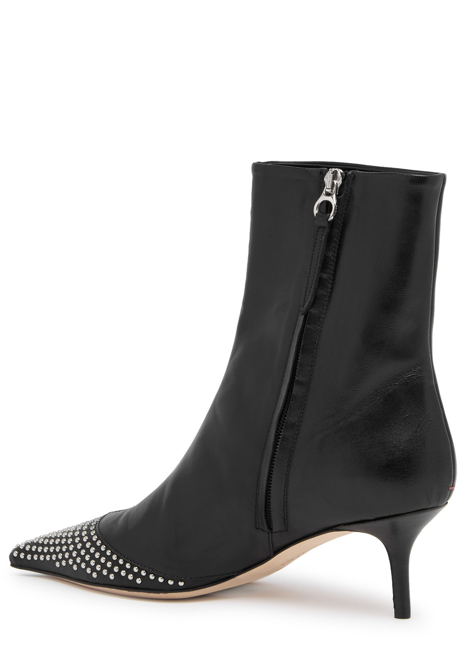 Aeyde Roe Mini Studded Leather Boots In Black