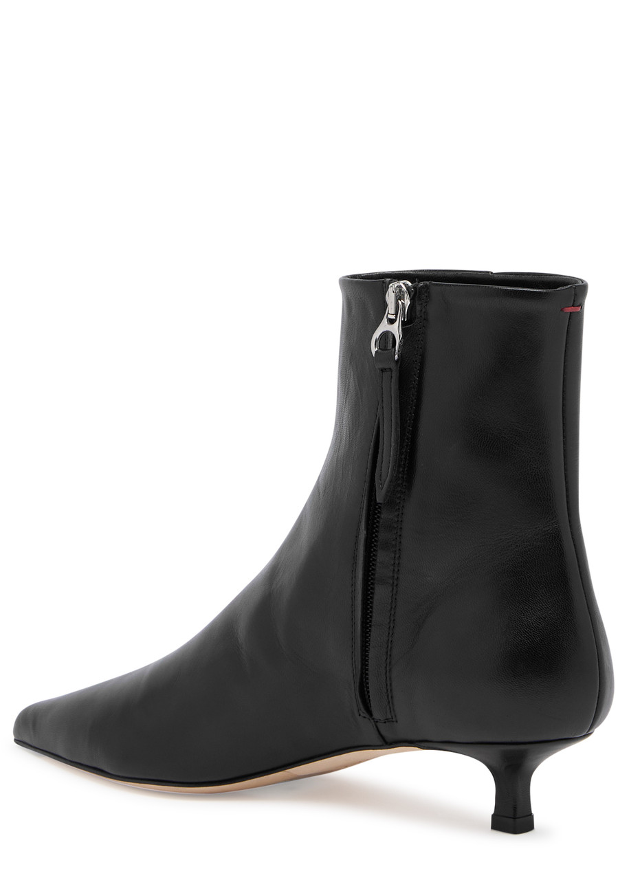 Aeyde Woman Ankle Boots Black Size 6 Leather In Black
