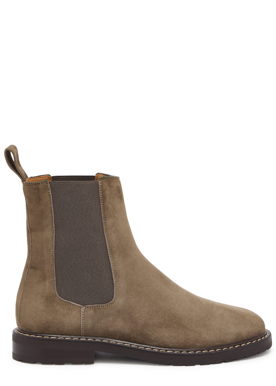 Legres Suede Chelsea Ankle Boots - Khaki - 36 (IT36/ UK3)