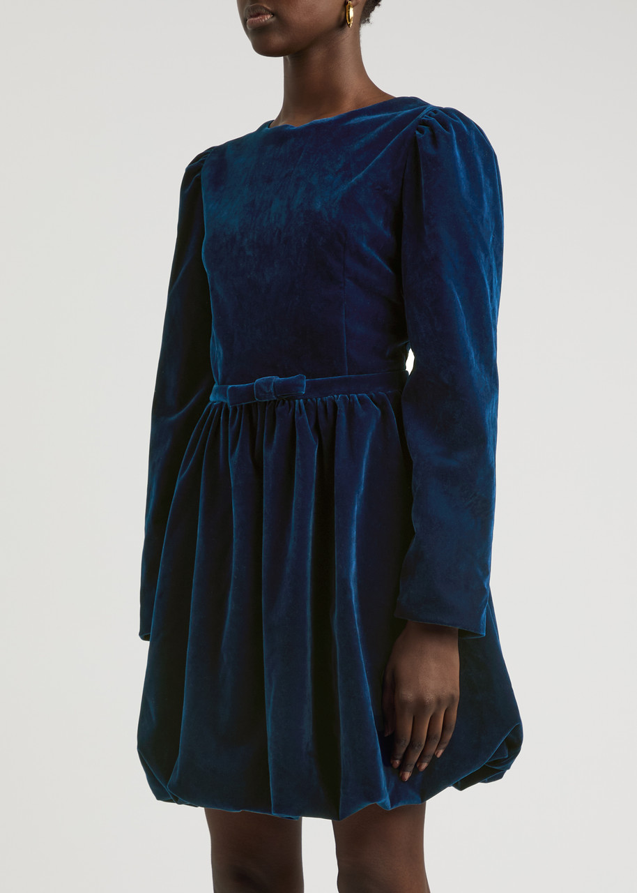 Sister Jane Ballroom Velvet Mini Dress In Navy