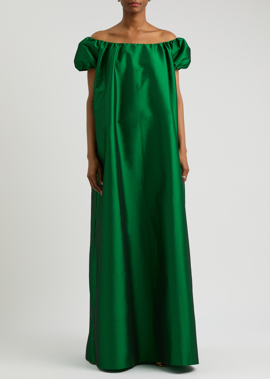 Bernadette Rianne Long Off-shoulder Dress In Green