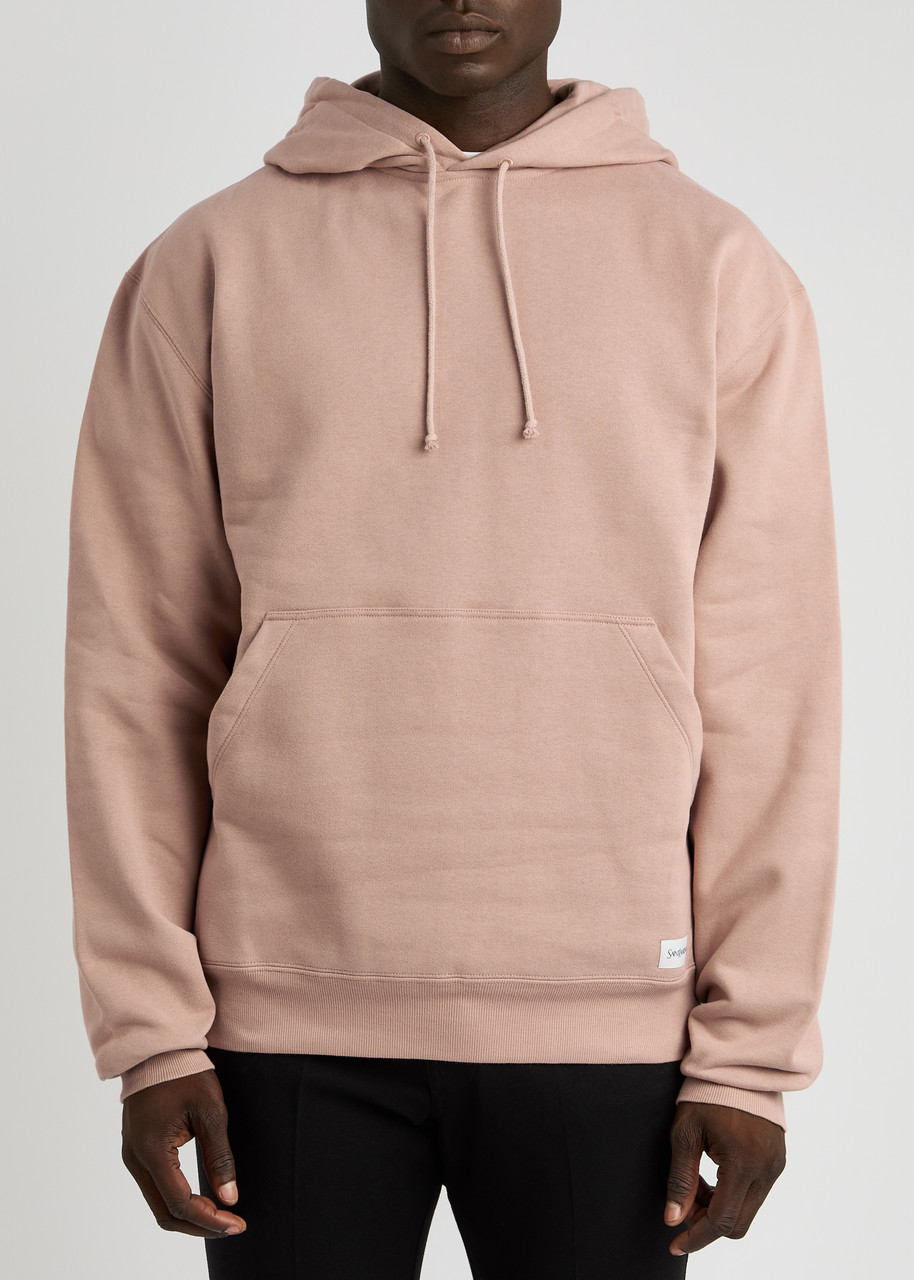 Saint Laurent Oversized Hoodie With Kangaroo Pocket And Ribbed Finish In Light Pink