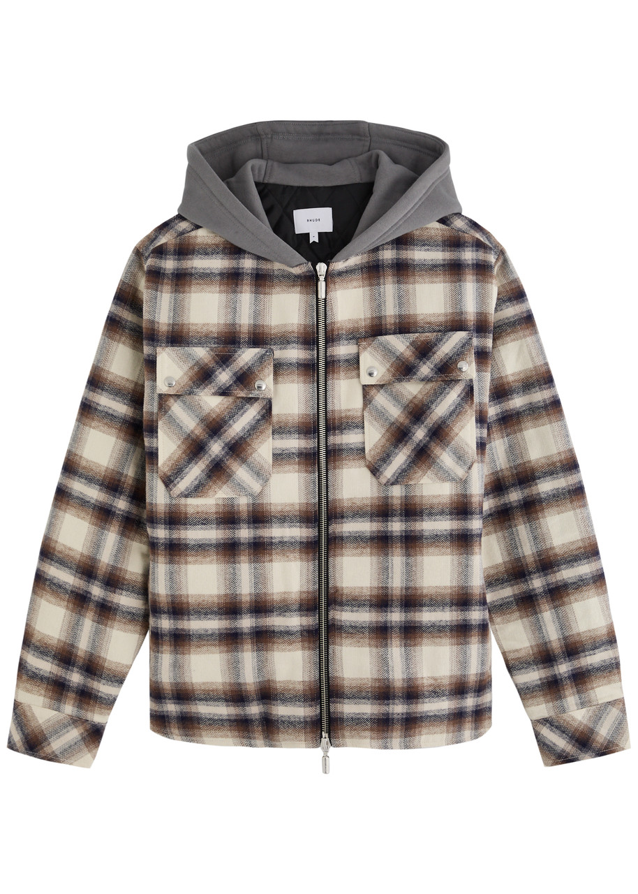 Rhude Hooded Checked Flannel Jacket - Multicoloured 1 - L