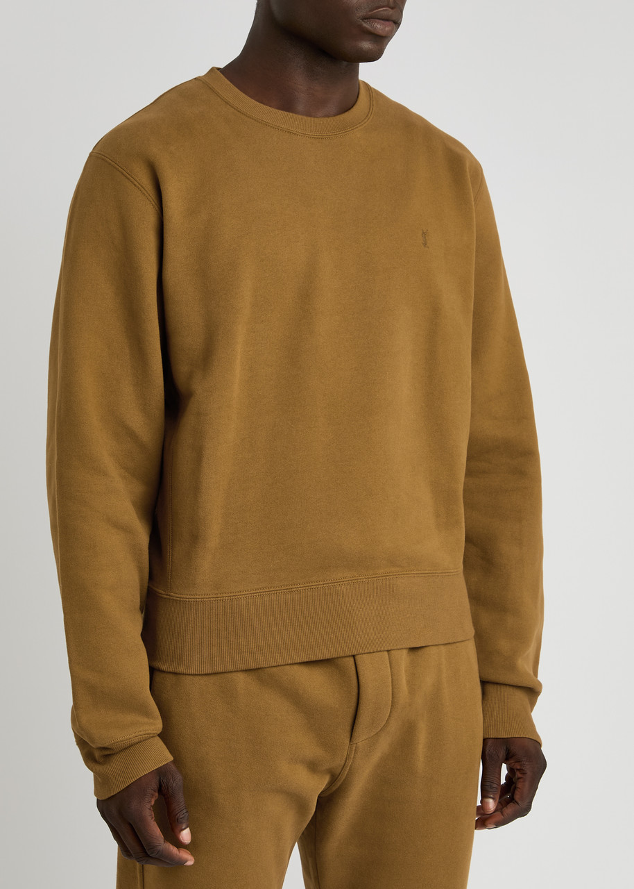  Saint Laurent Logo-embroidered Cotton Sweatshirt - Camel - M 