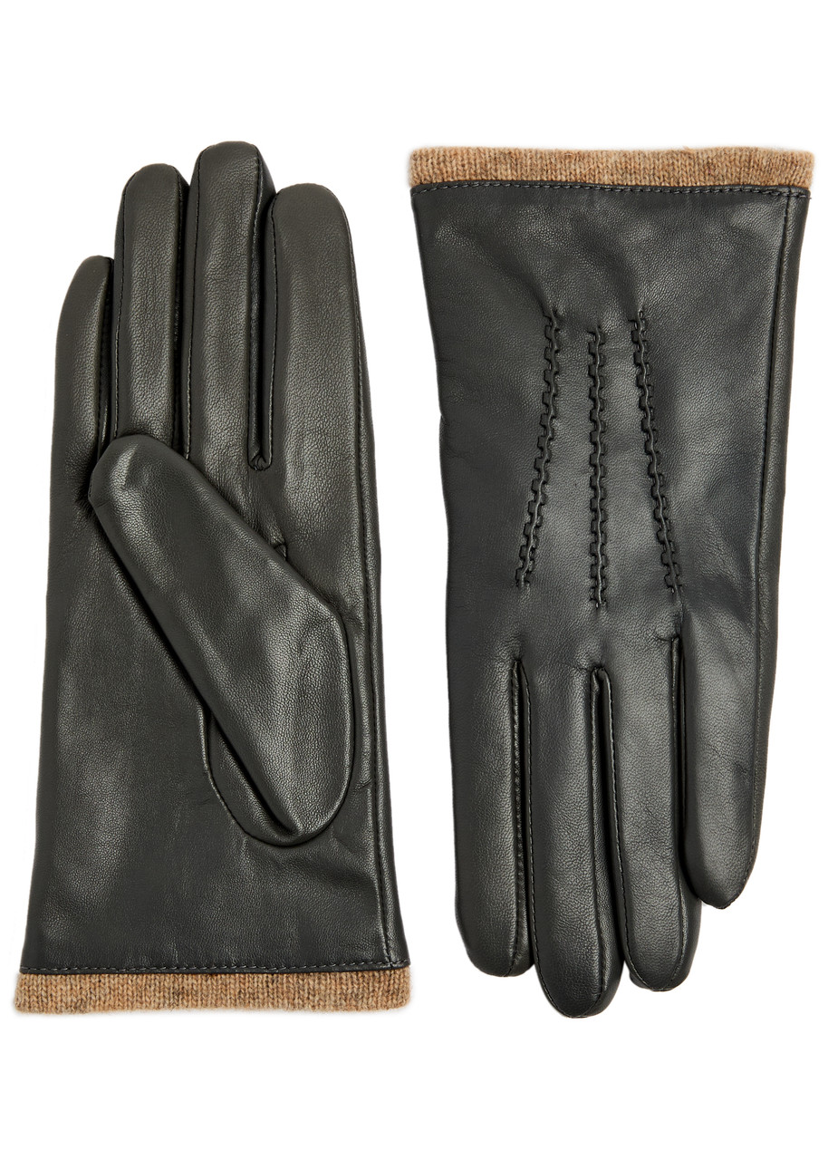 Dents Loraine Leather Gloves In Grey