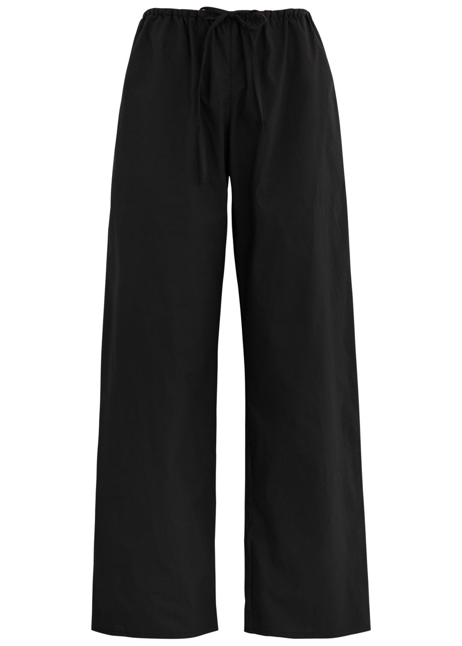 Matteau Wide-leg Cotton Trousers In Black