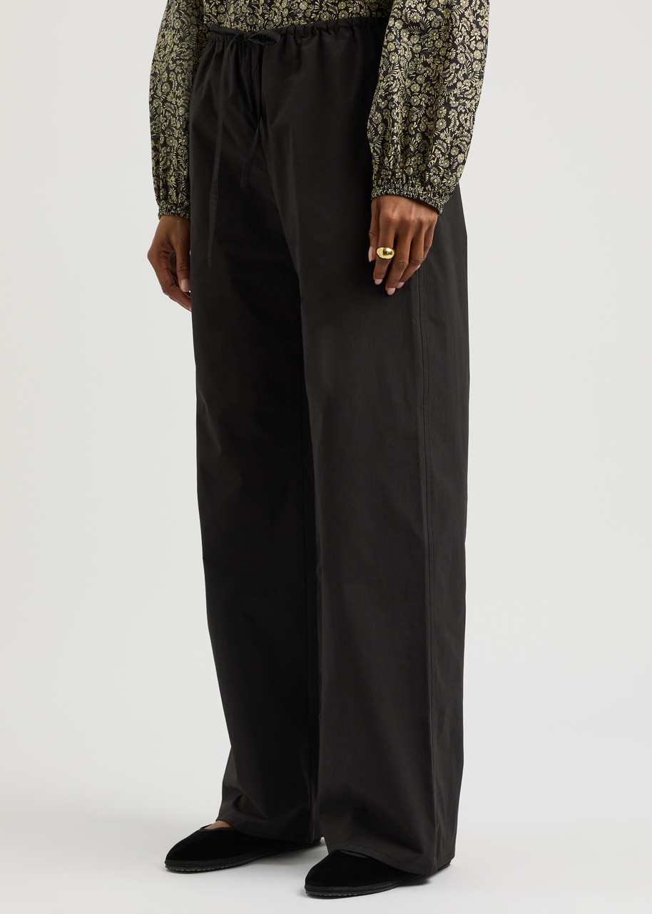 Matteau Wide-leg Cotton Trousers In Black