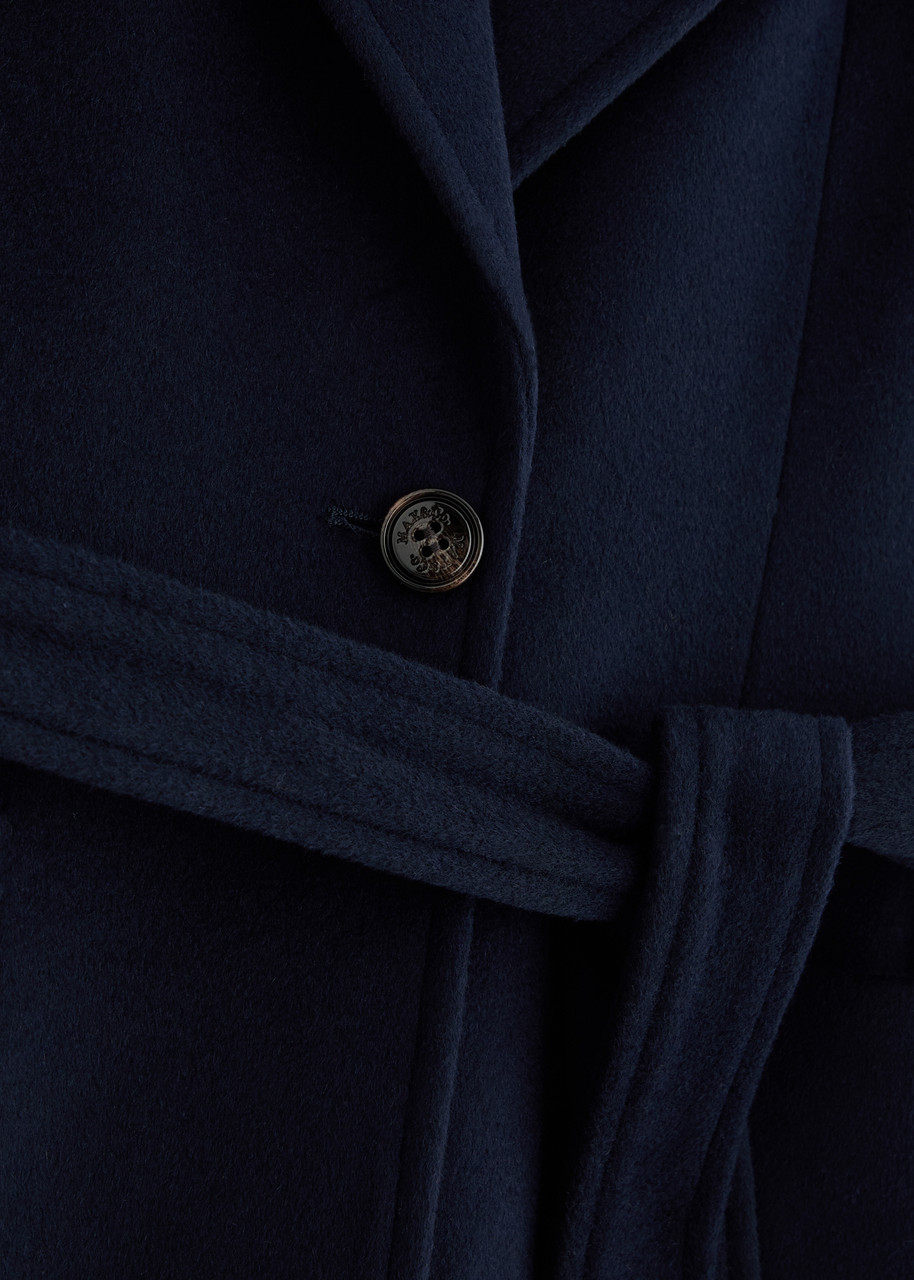 Max&co Kids Belted Wool Coat - Navy 