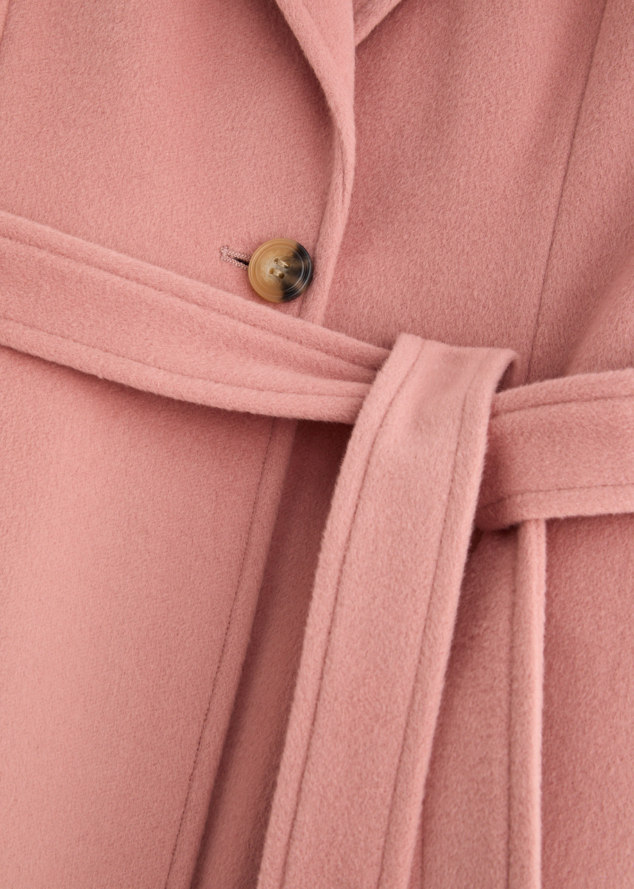  Max&co Kids Belted Wool Coat - Pink 