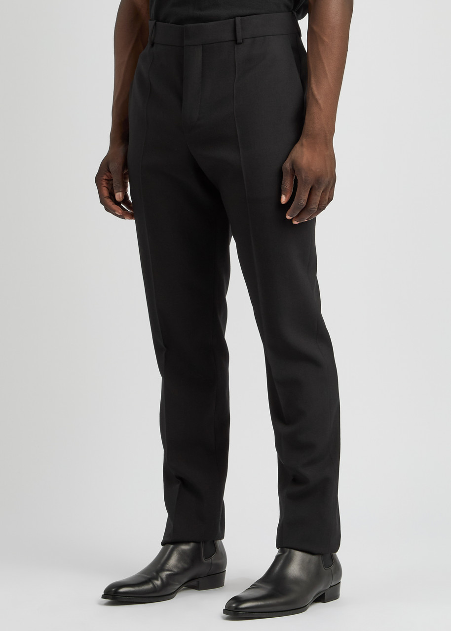 Saint Laurent Straight-leg Wool Trousers In Black