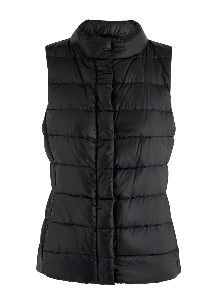Herno "giulia" Ultralight Puffer Vest With Silky Finish In Black