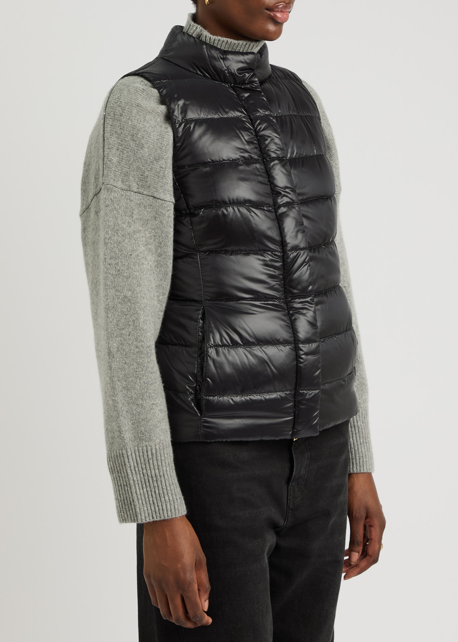 Herno "giulia" Ultralight Puffer Vest With Silky Finish In Black