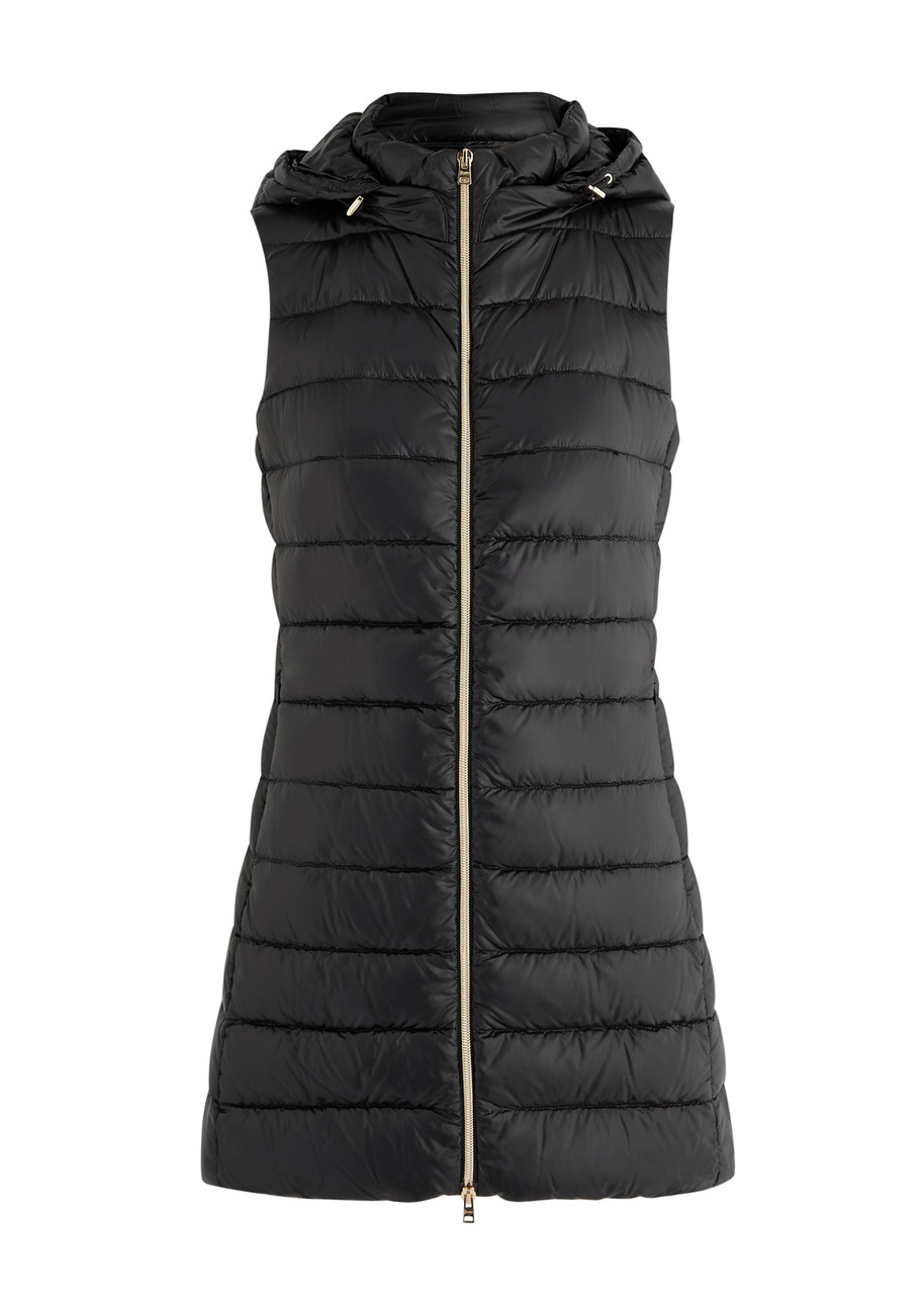 Herno Serena Quilted Hooded Shell Gilet In Black