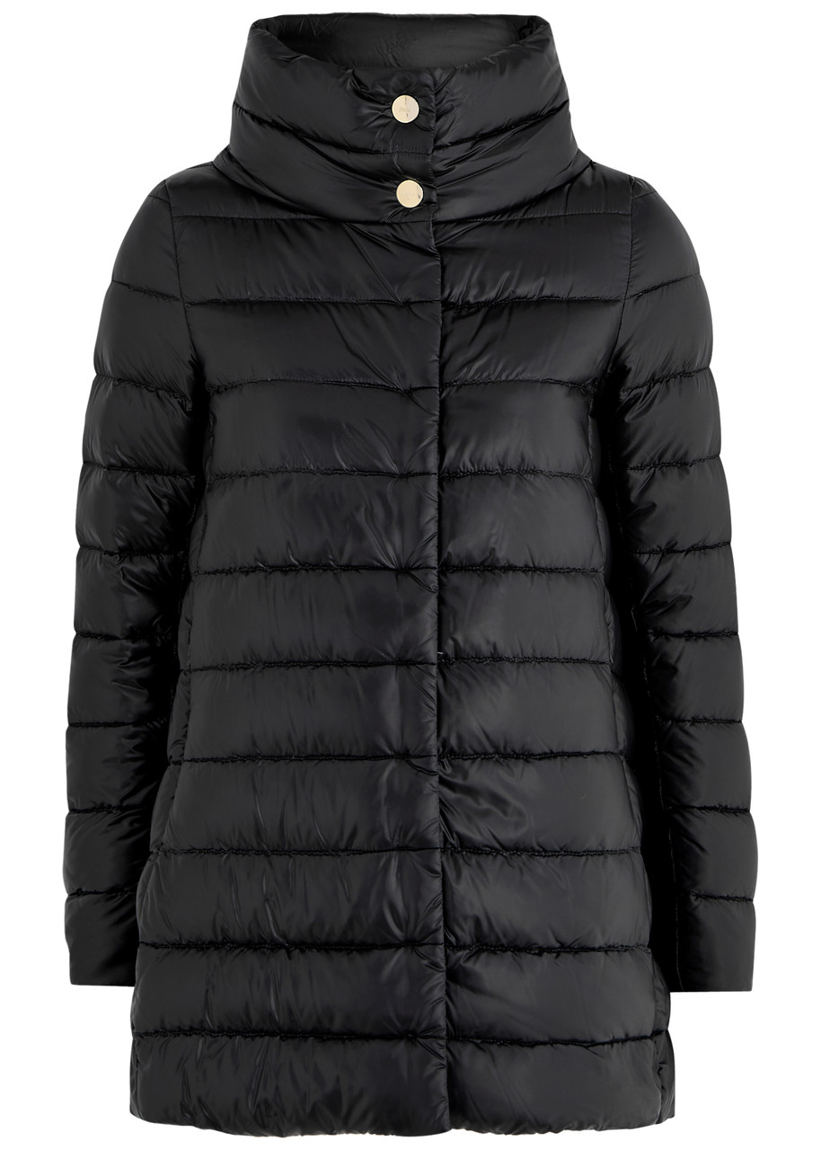 Herno Black 200 G Ultralight Nylon Amilia Coat In Black