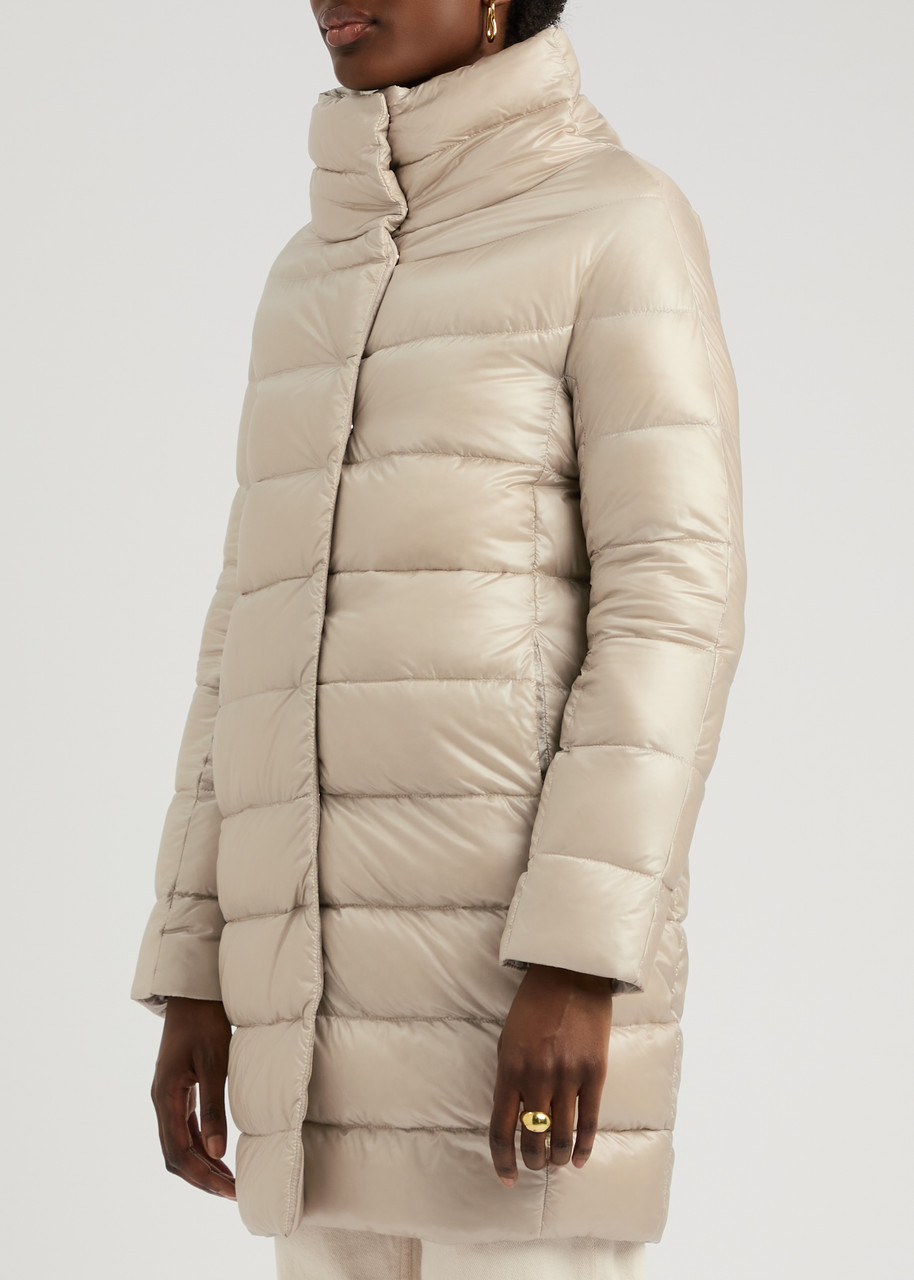 Herno Dora Quilted Shell Coat In Cream