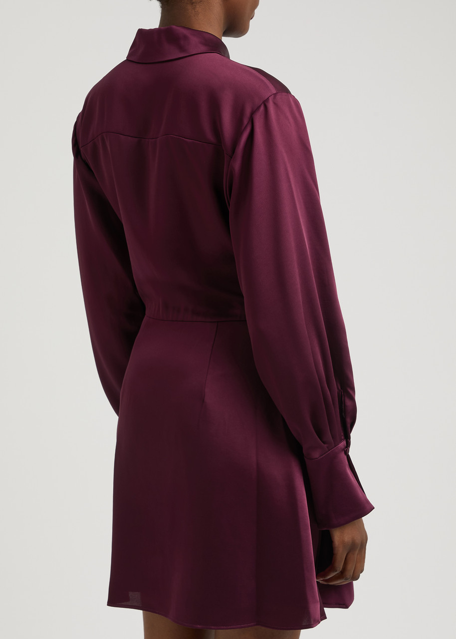  Simkhai Talit Draped Satin Mini Dress - Burgundy - 4 (uk8 / S) 