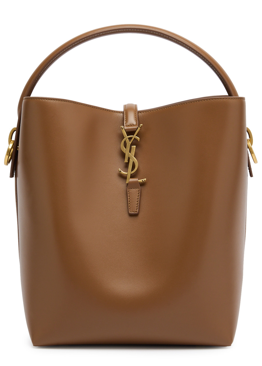 Saint Laurent Le 37 Small Leather Bucket Bag In Brown