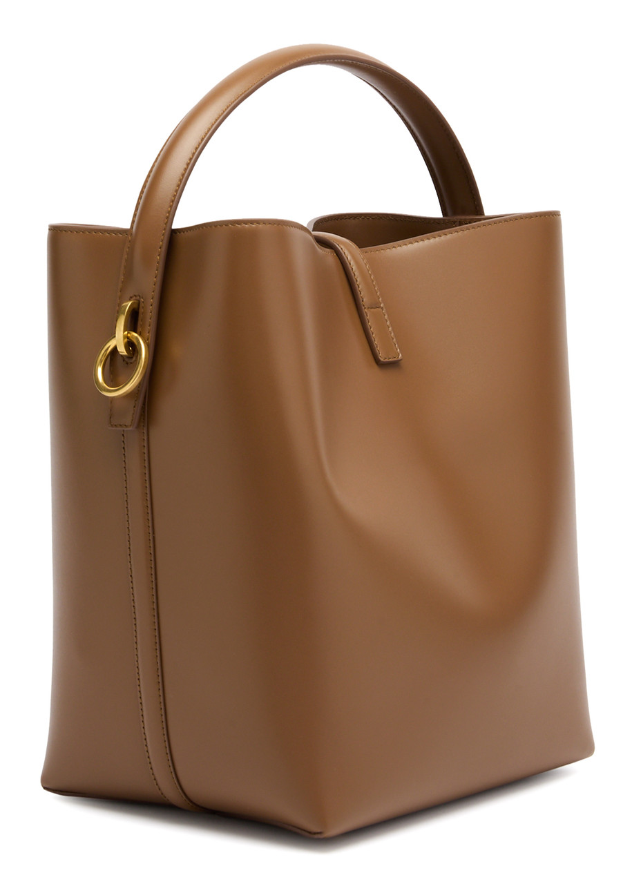 Saint Laurent Le 37 Small Leather Bucket Bag In Brown