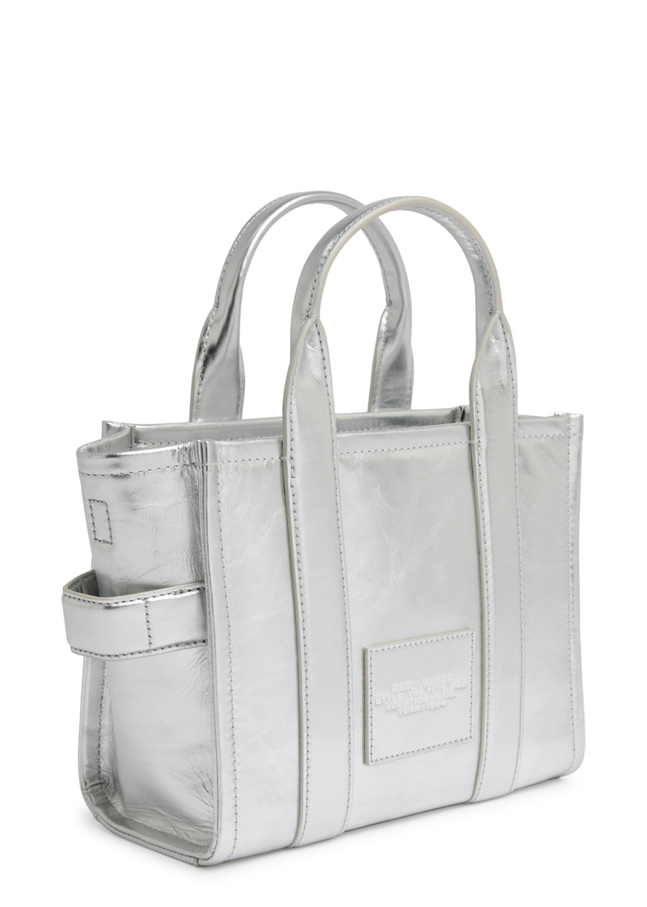 Marc Jacobs The Metallic Leather Tote Bag In Metallic Silver