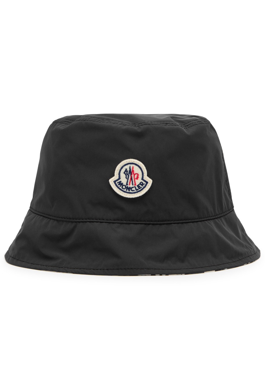 Moncler Kids Printed Reversible Shell Bucket hat - Black
