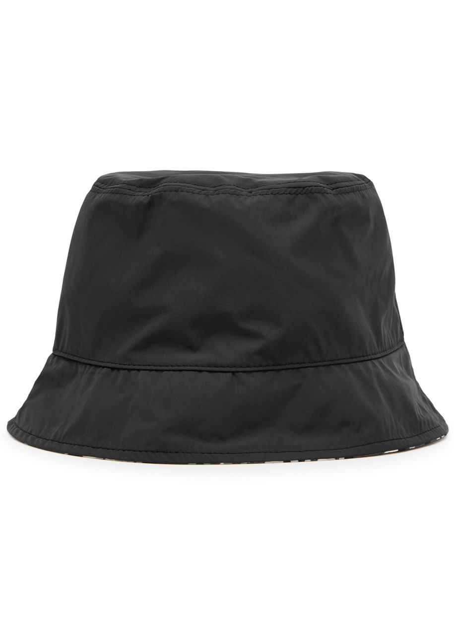  Moncler Kids Printed Reversible Shell Bucket Hat - Black 