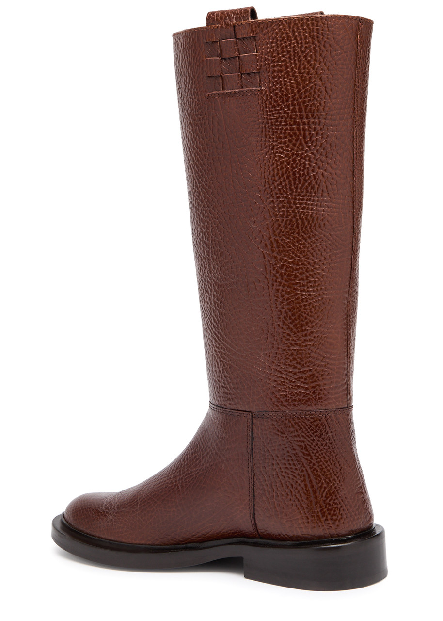 Hereu Anella Leather Knee-high Boots In Brown