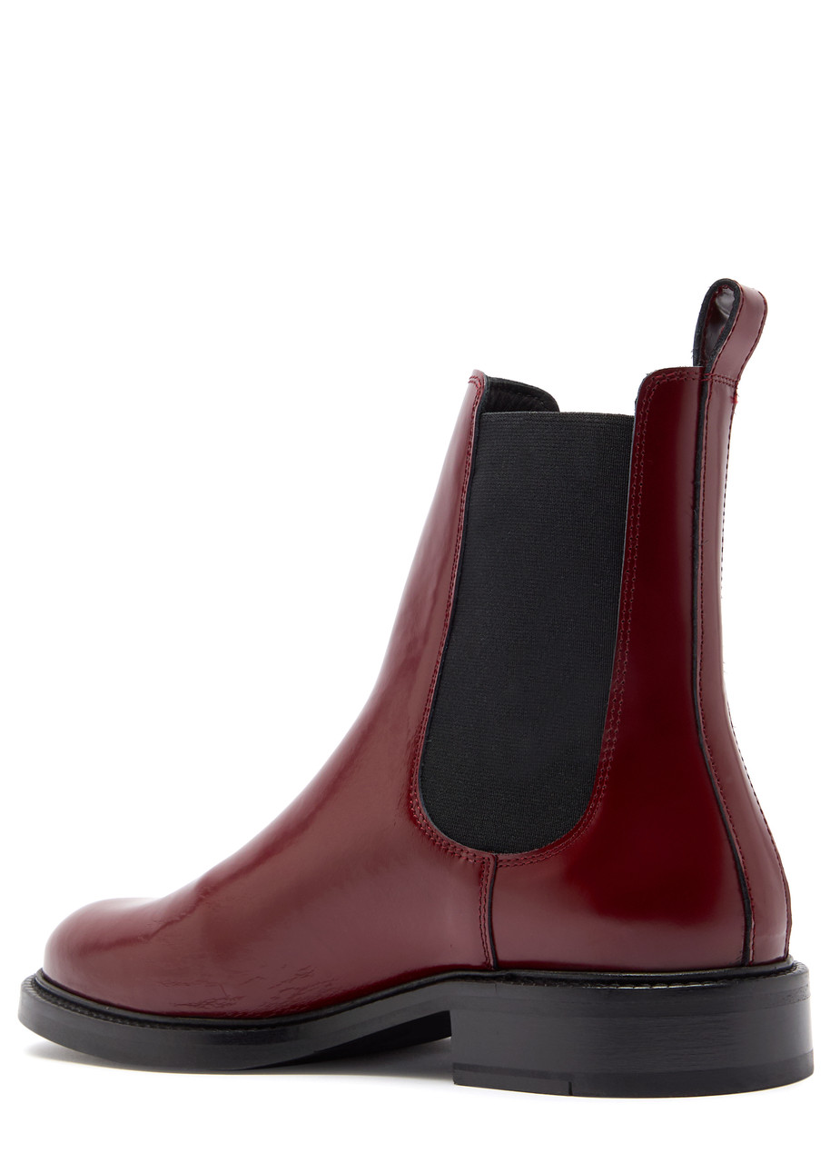 Alohas Lanz Burgundy Leather Ankle Boots In Burgundy