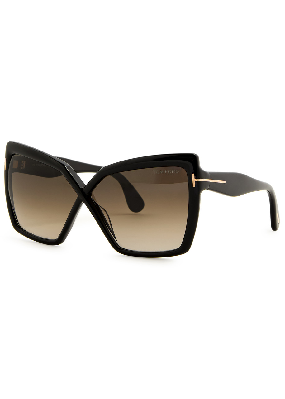 Tom Ford Oversized Butterfly-frame Sunglasses - Black - One Size