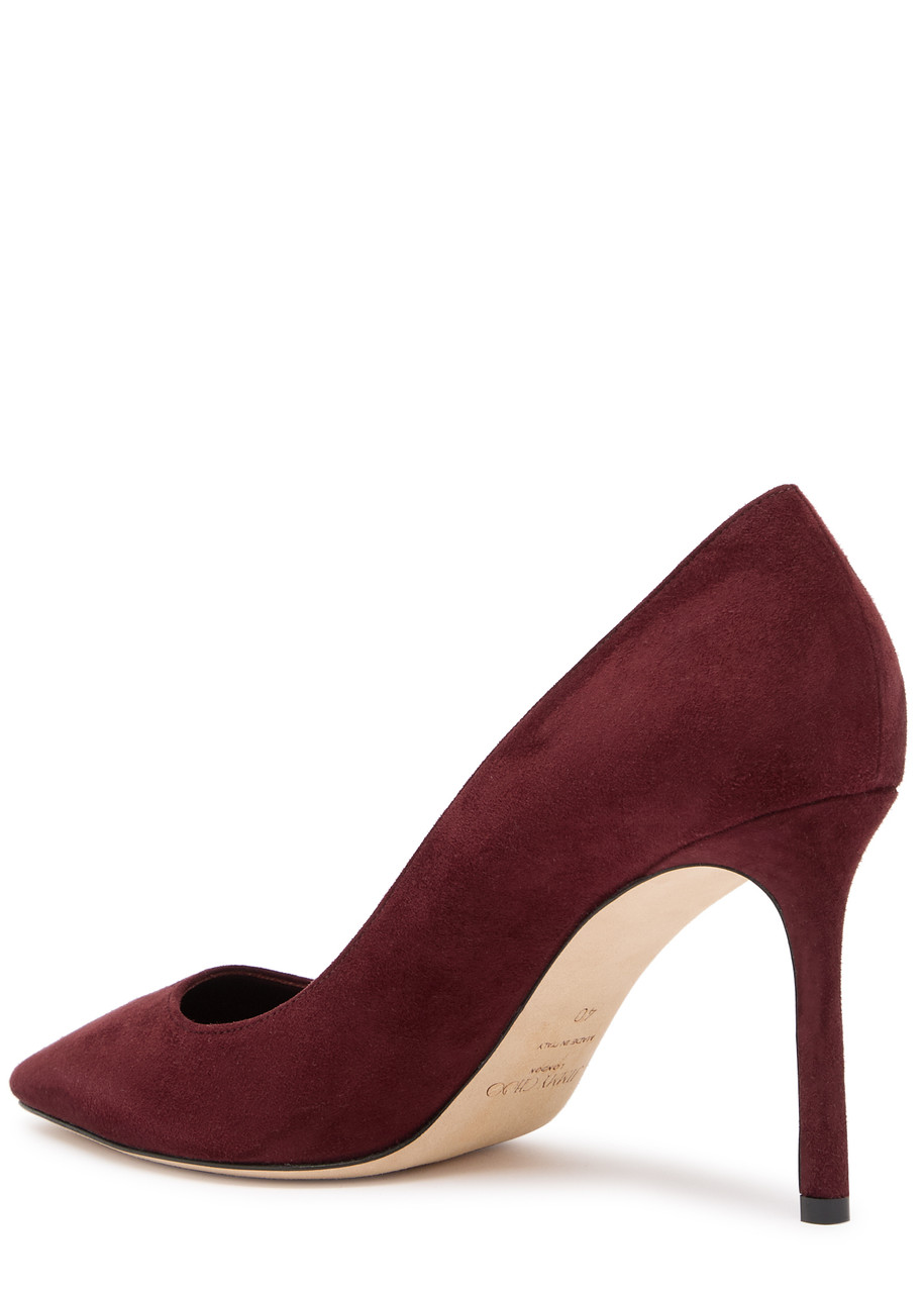 Jimmy Choo 60mm Romy Suede Pointed-toe Pumps In Burgundy