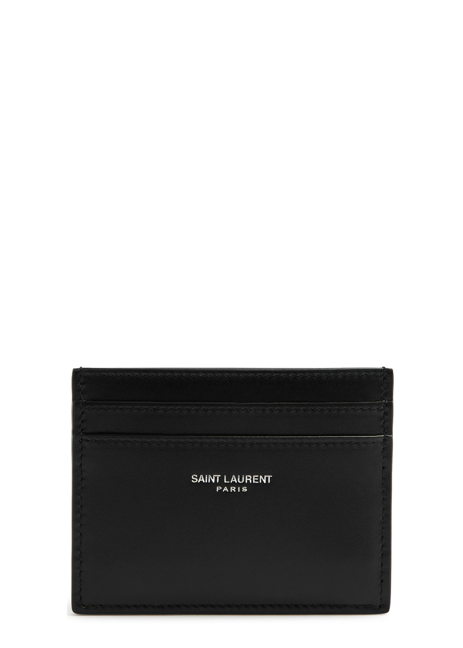 Saint Laurent Black Leather Cardholder In Black