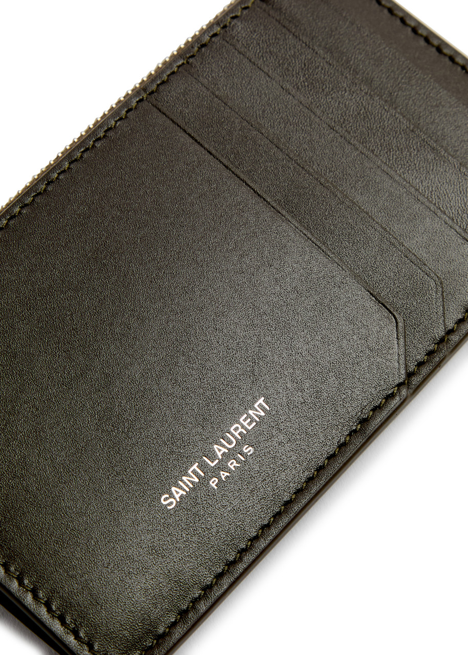  Saint Laurent Soho Leather Zip Wallet - Brown - One Size 