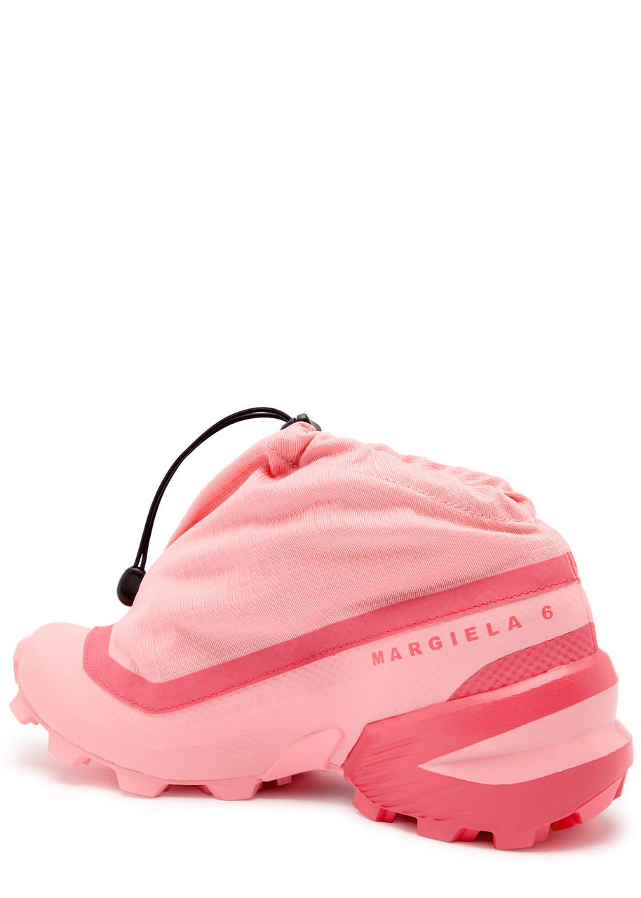 Mm6 X Salomon Cross Low Panelled Layered Sneakers In Pink