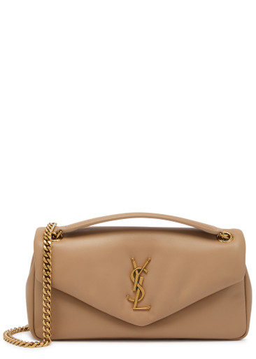 Saint Laurent Calypso Small Padded Leather Shoulder Bag In Beige