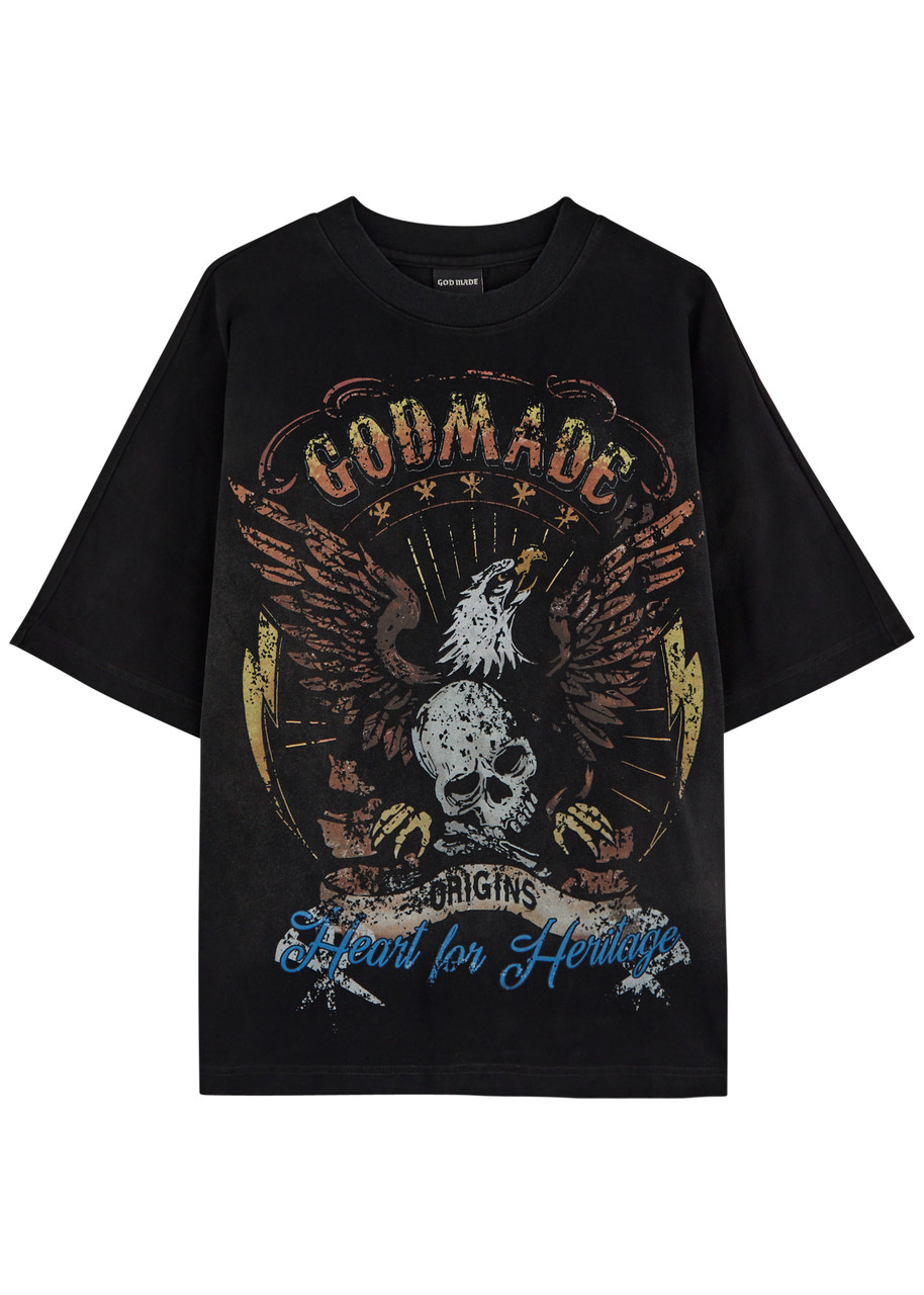 God Made Origins Printed T-shirt In Black