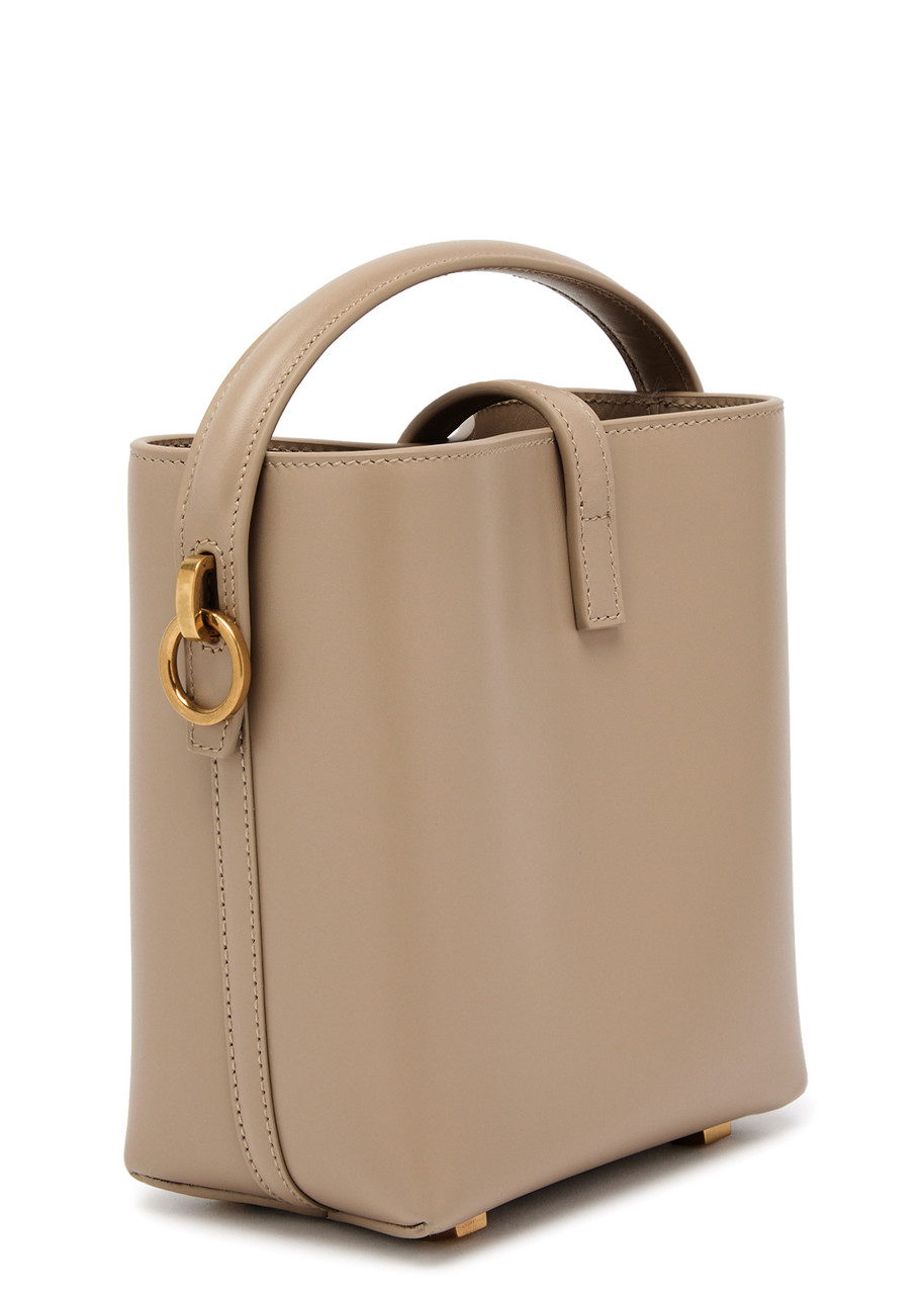 Saint Laurent Le 37 Mini Leather Bucket Bag In Beige