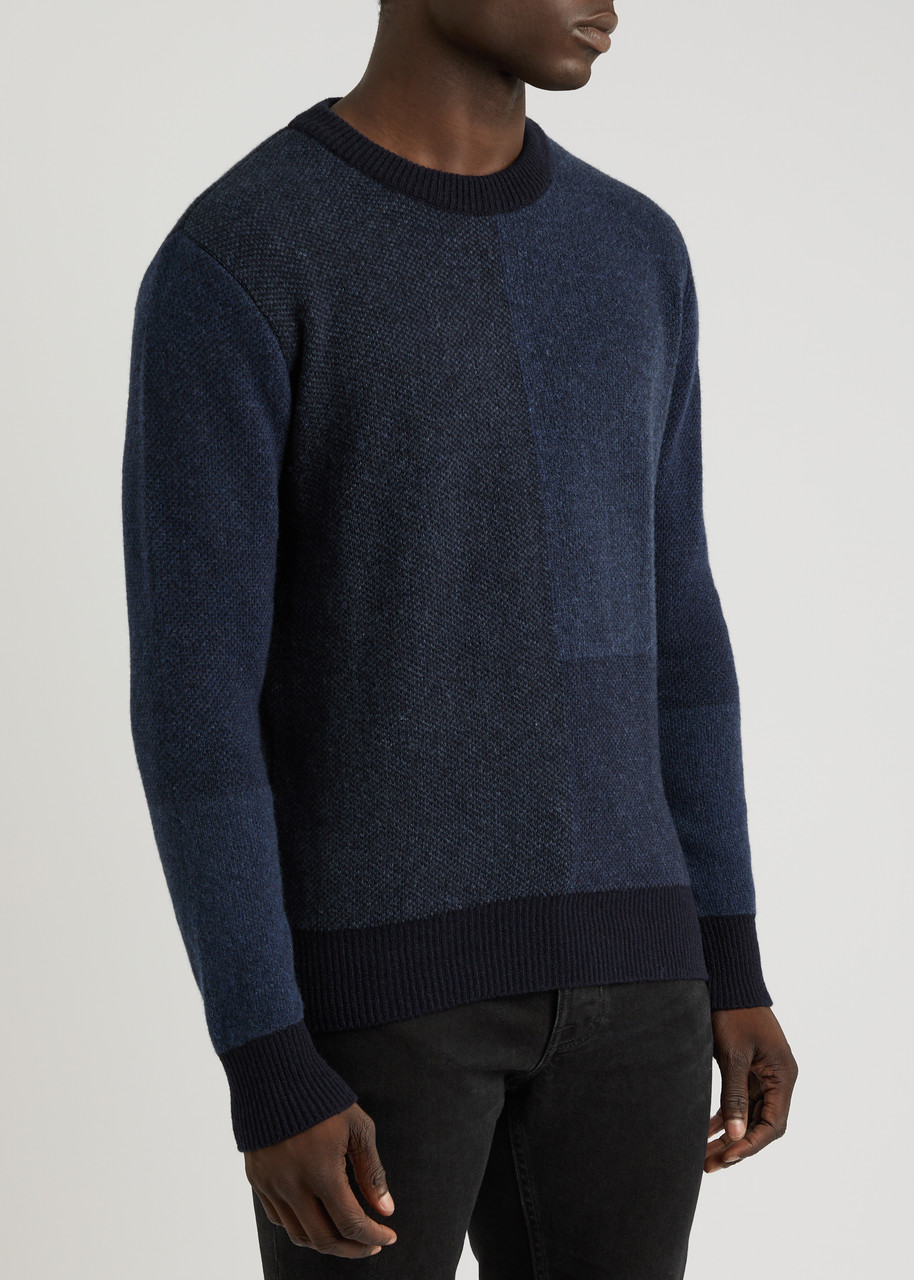 OLIVER SPENCER OLIVER SPENCER BLENHEIM COLOUR-BLOCKED WOOL JUMPER